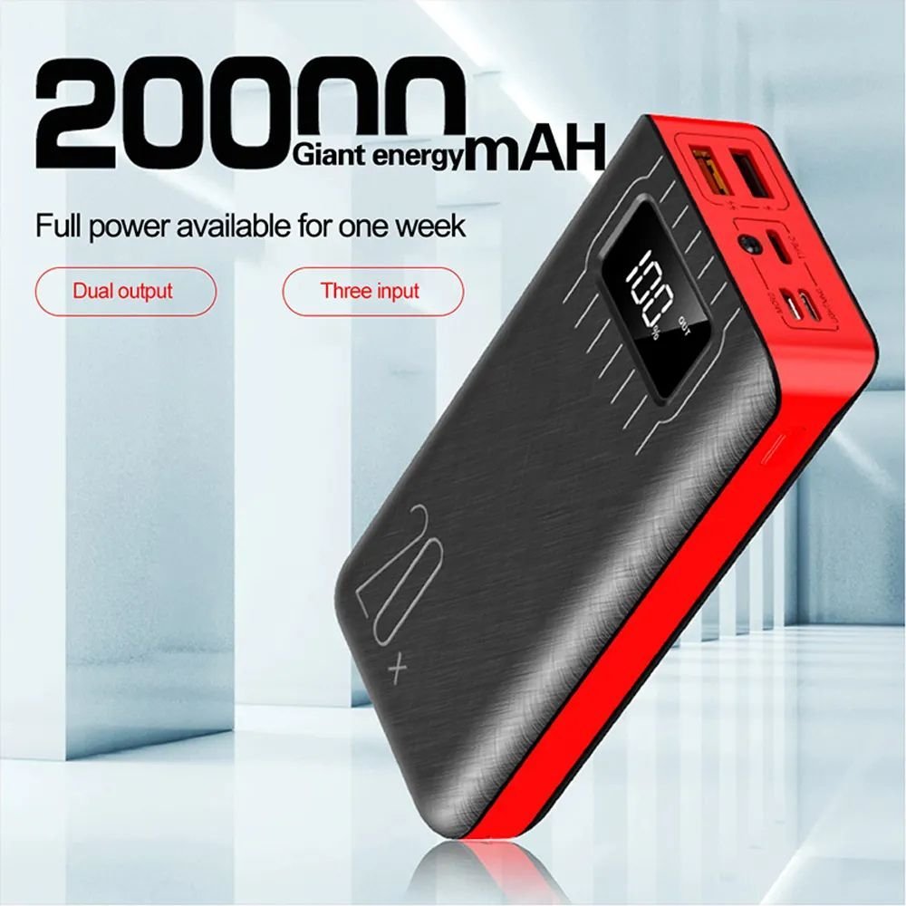 20000mAh External Battery Power Bank Dual USB With LED Flashlight - FrozenBit